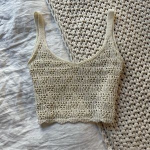 Oak and fort crop knit top